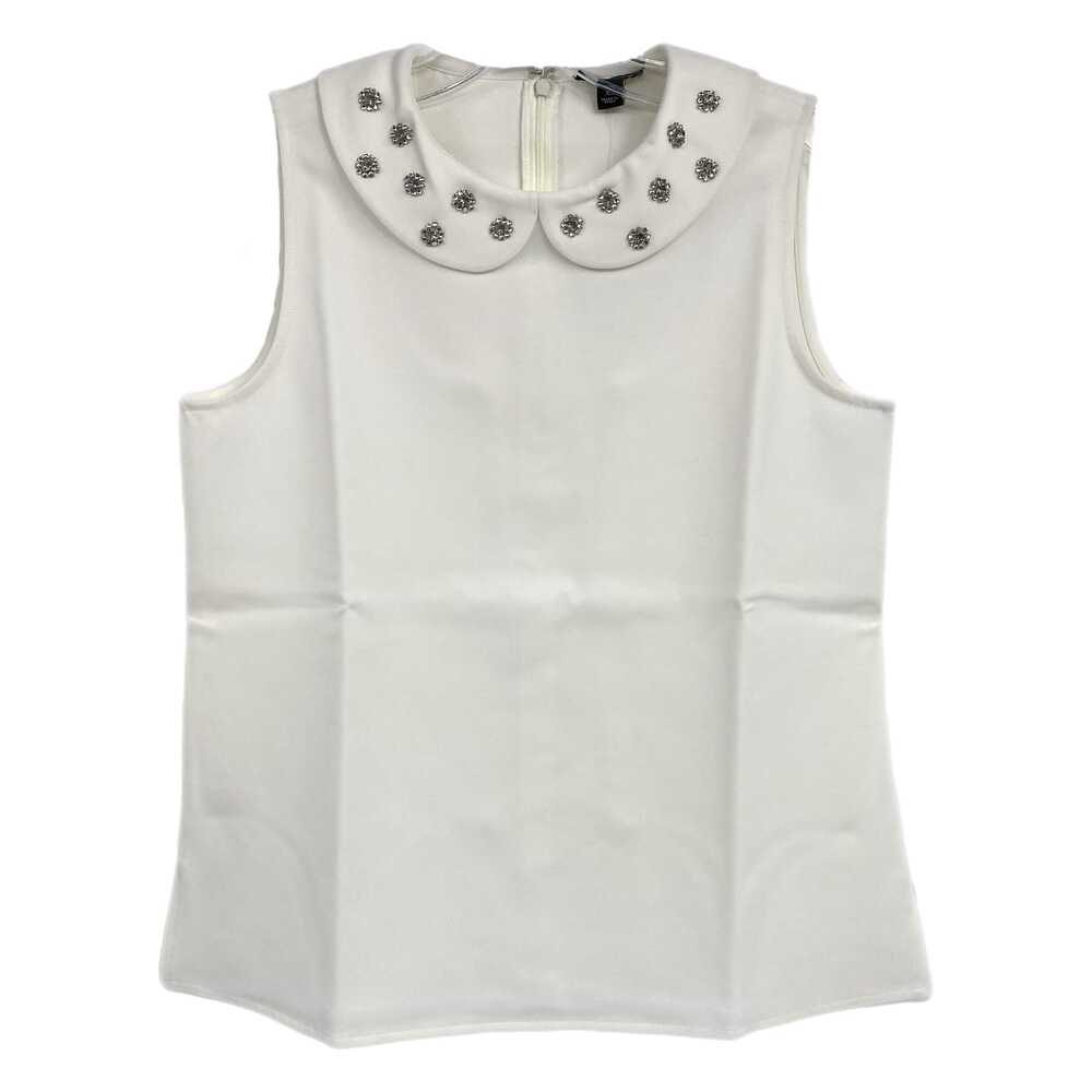 Ann Taylor White Rhinestone Collar Tank Top | Size XS
